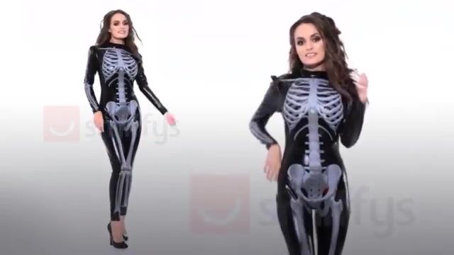 This skin-tight Womens Fever Skeleton Costume makes the human skeleton system sexy again!